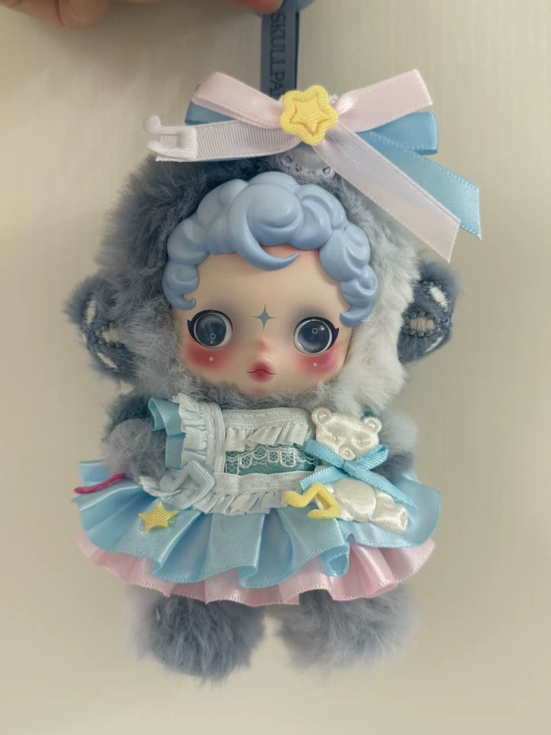 Whimsical Skullpanda Doll Outfit: Pink Butterfly Bow & Layered Skirt – Adorable 10cm Doll Fashion - Image 2