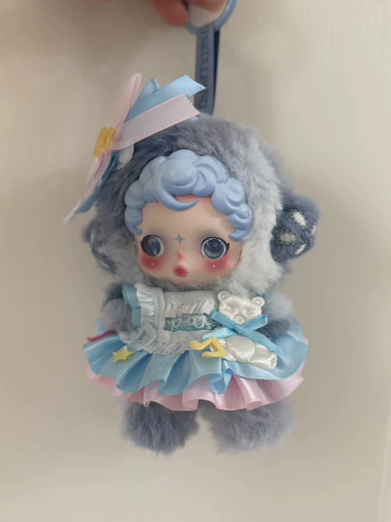 Whimsical Skullpanda Doll Outfit: Pink Butterfly Bow & Layered Skirt – Adorable 10cm Doll Fashion - Image 4
