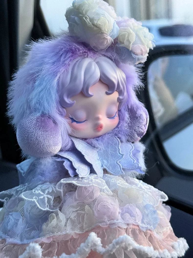 Whimsical Skullpanda Doll Outfit: Pastel Lace Elegance with Adjustable Straps & Intricate Details - Image 1