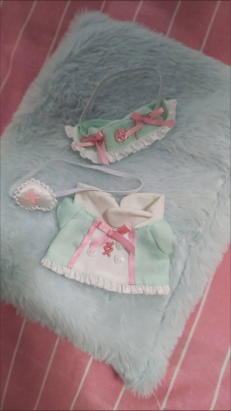 Charming Mint & Pink Nurse Doll Outfit – Adorable Jacket & Eye Patch for Playful Fun! - Image 5