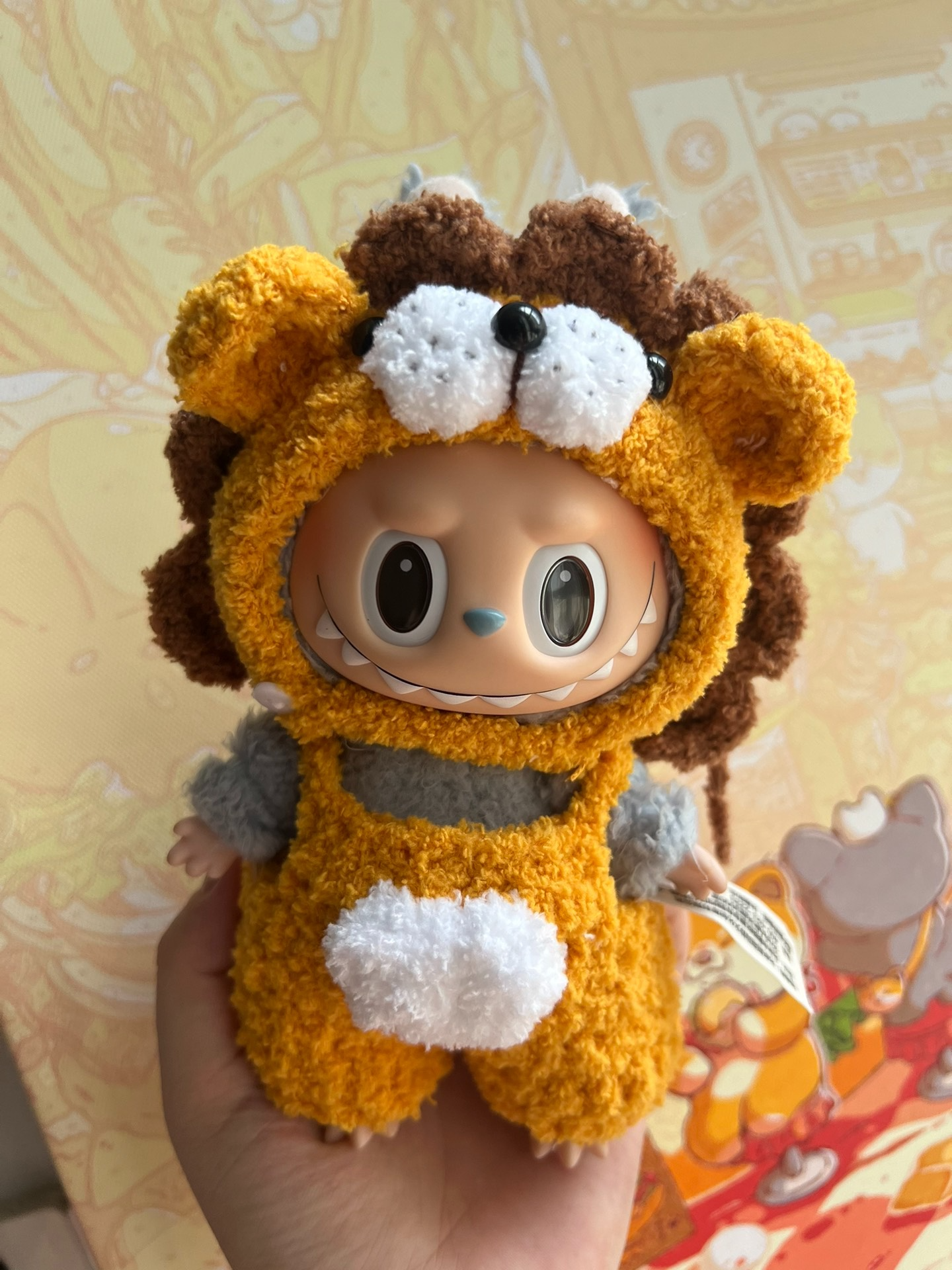 Adorable Lion-Themed Labubu Doll Outfit by Bubble Mart – Soft, Vibrant & Collectible - Image 1