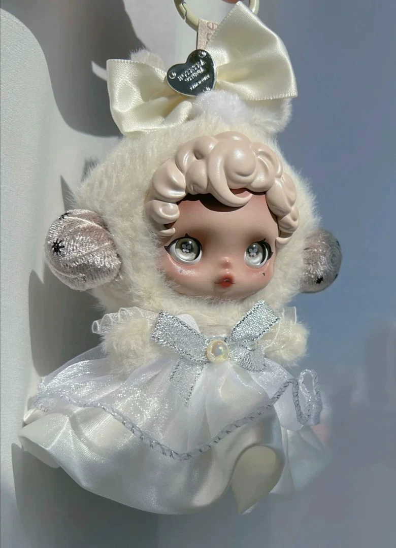 Skullpanda Elegant Plush Doll Outfit with Silver Accents - Soft, Luxurious & Collectible for Enthusiasts - Image 1