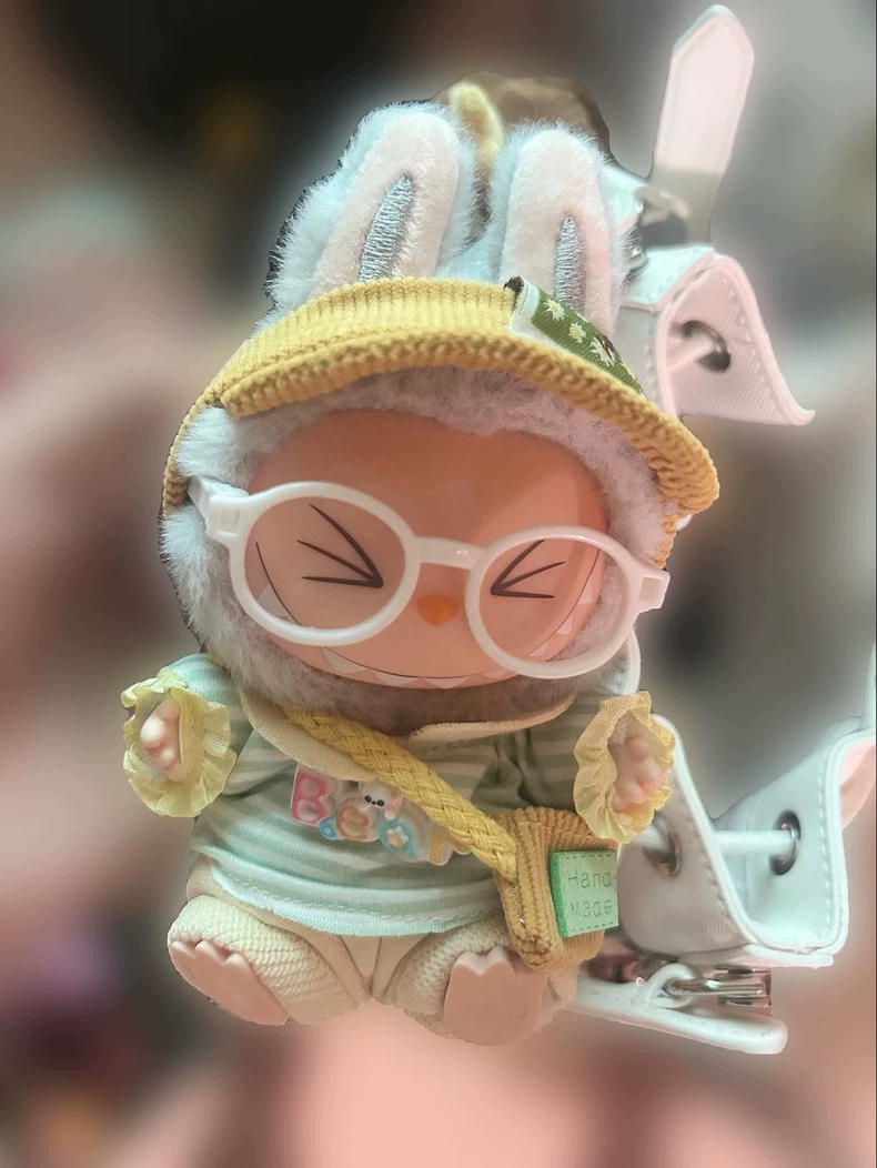 Adorable Labubu Doll Outfit Set – Hat, Glasses & Bag for Summer Play - Image 3