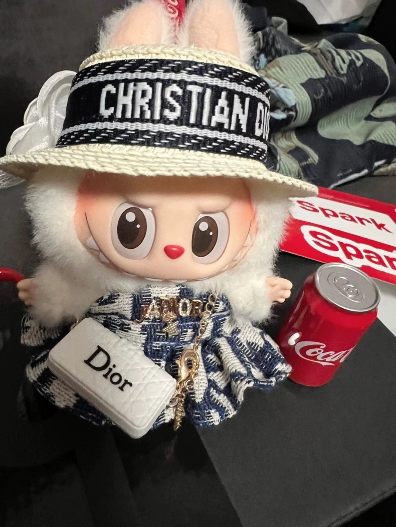 Adorable LABUBU Doll Outfit Set – Hat, Dress & Bag – Festive & Playful Style - Image 3