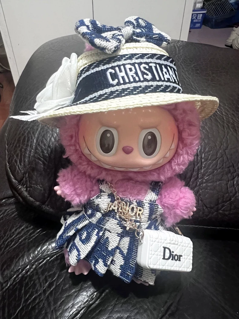 Adorable LABUBU Doll Outfit Set – Hat, Dress & Bag – Festive & Playful Style - Image 5