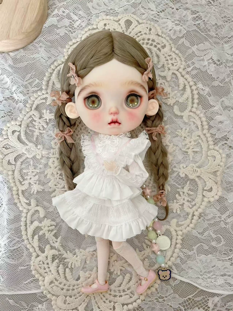 Exquisite BLYTHE Doll Outfit: Elegant Lace & Silk Ribbon Ensemble for OB24/OB22 – Premium Collector’s Dream - Image 1