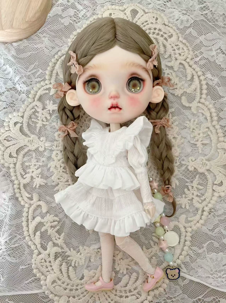 Exquisite BLYTHE Doll Outfit: Elegant Lace & Silk Ribbon Ensemble for OB24/OB22 – Premium Collector’s Dream - Image 2