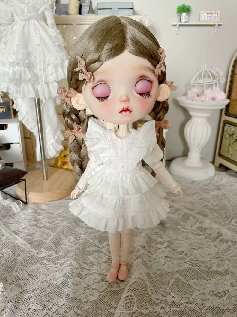 Exquisite BLYTHE Doll Outfit: Elegant Lace & Silk Ribbon Ensemble for OB24/OB22 – Premium Collector’s Dream - Image 4