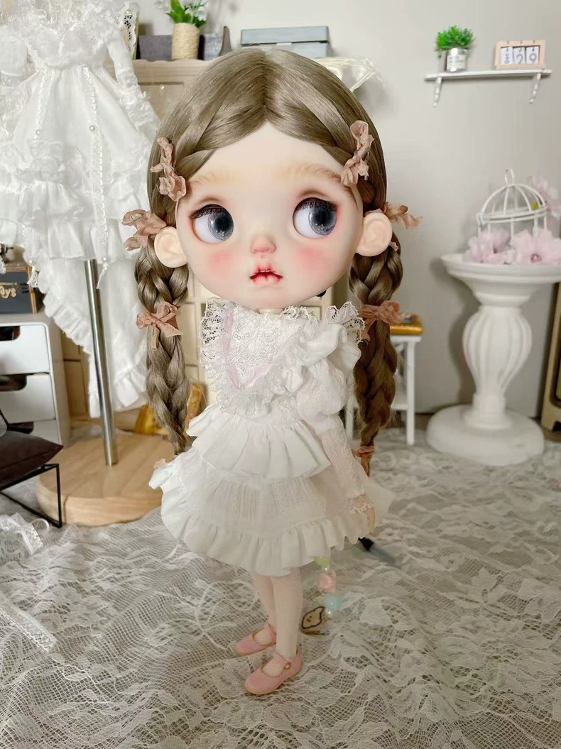 Exquisite BLYTHE Doll Outfit: Elegant Lace & Silk Ribbon Ensemble for OB24/OB22 – Premium Collector’s Dream - Image 5
