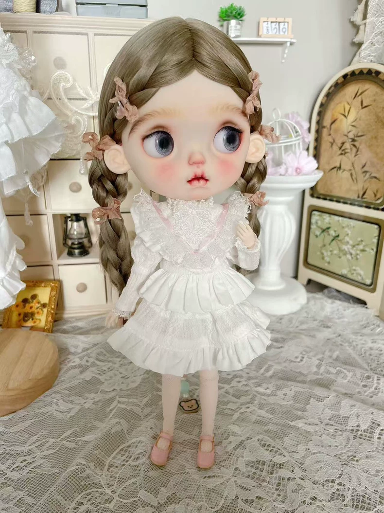Exquisite BLYTHE Doll Outfit: Elegant Lace & Silk Ribbon Ensemble for OB24/OB22 – Premium Collector’s Dream - Image 6