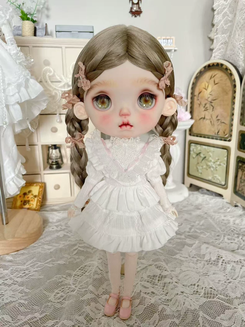 Exquisite BLYTHE Doll Outfit: Elegant Lace & Silk Ribbon Ensemble for OB24/OB22 – Premium Collector’s Dream - Image 8