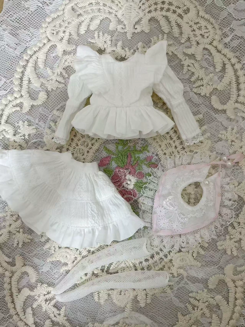 Exquisite BLYTHE Doll Outfit: Elegant Lace & Silk Ribbon Ensemble for OB24/OB22 – Premium Collector’s Dream - Image 9