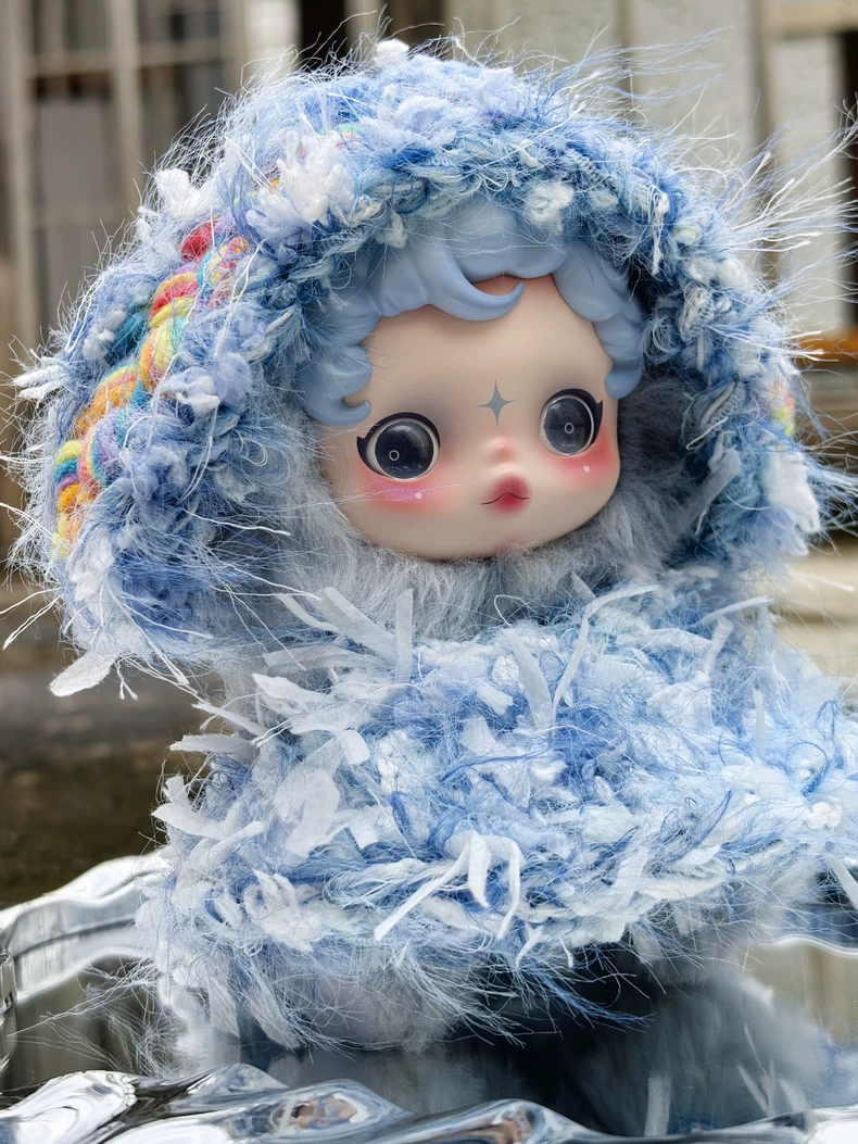 Handcrafted Skullpanda Doll Outfit – Vibrant Crochet Rainbow Hoodie & Accessory - Image 1