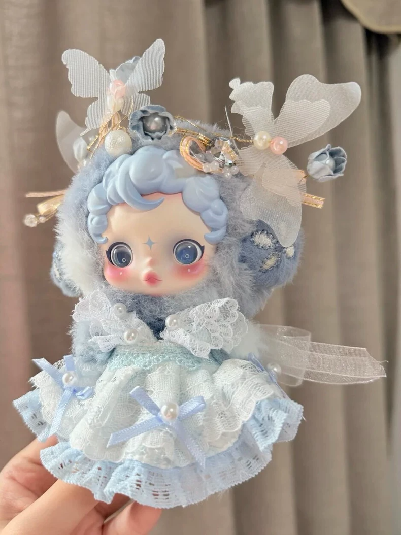 Exquisite Skullpanda Lace Princess Dress with Pearl Accents – Perfect for Doll Collectors - Image 2