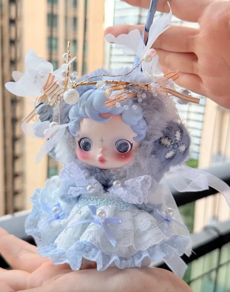 Exquisite Skullpanda Lace Princess Dress with Pearl Accents – Perfect for Doll Collectors - Image 4
