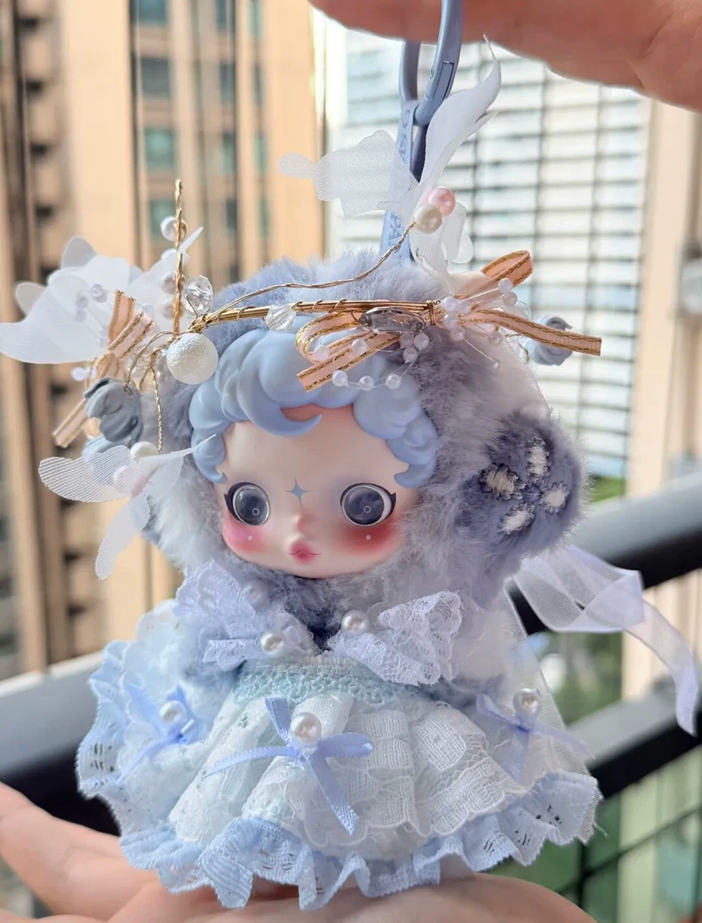 Exquisite Skullpanda Lace Princess Dress with Pearl Accents – Perfect for Doll Collectors - Image 5