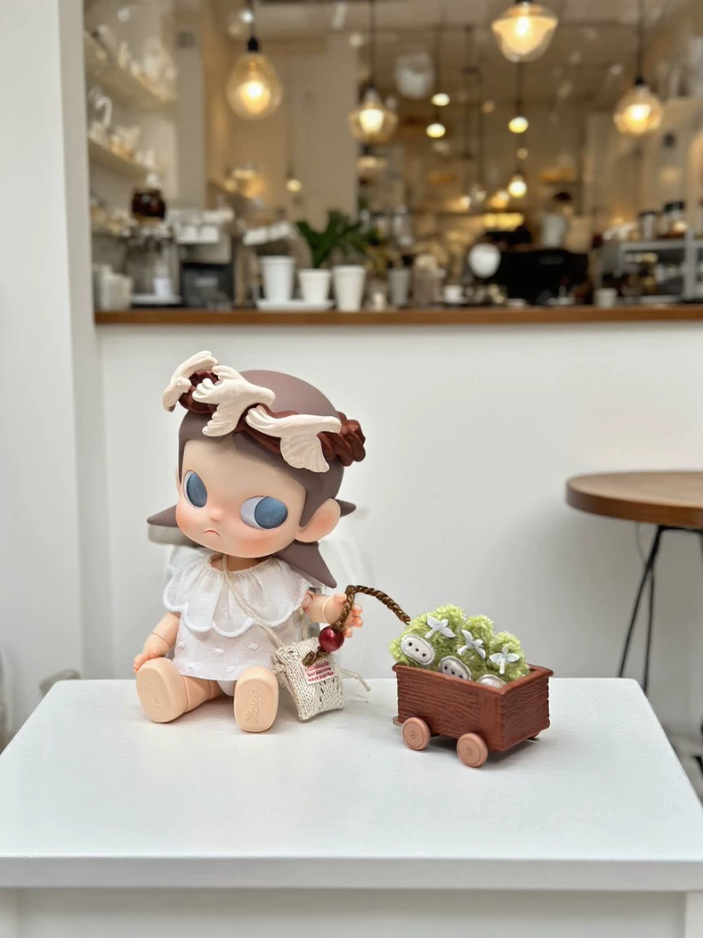 Zsiga BJD 1/8 Cotton Linen Petal Collar White Dress Set with Crossbody Bag for Doll Enthusiasts - Image 3