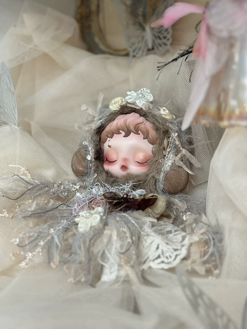 Exquisite Skullpanda Lace Outfit – Vintage Elegance with Pearl & Floral Accents | Collector’s Dream - Image 5