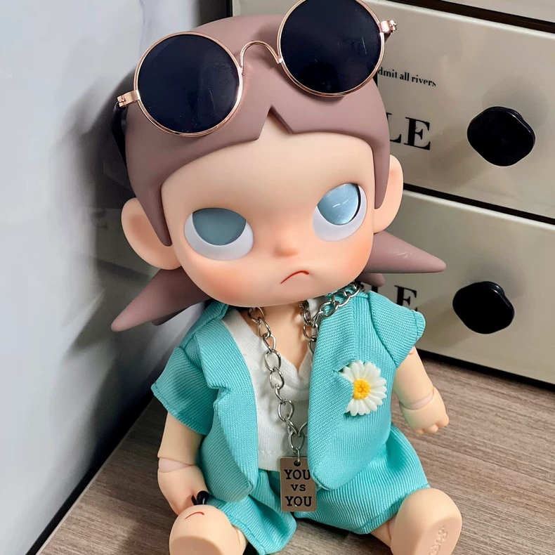 Charming Mint Green Suit for 20cm BJD Dolls - Elegant 1/8 Scale Outfit with Metal Chain & Flower Lapel Pin for Collectors - Image 3
