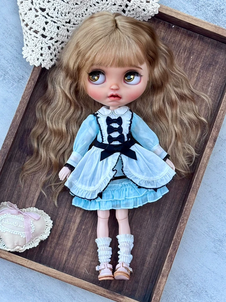 Elegant Blue Maid Costume for BLYTHE Doll – Premium Quality, Adjustable & Stylish Outfit for Collectors - Image 1