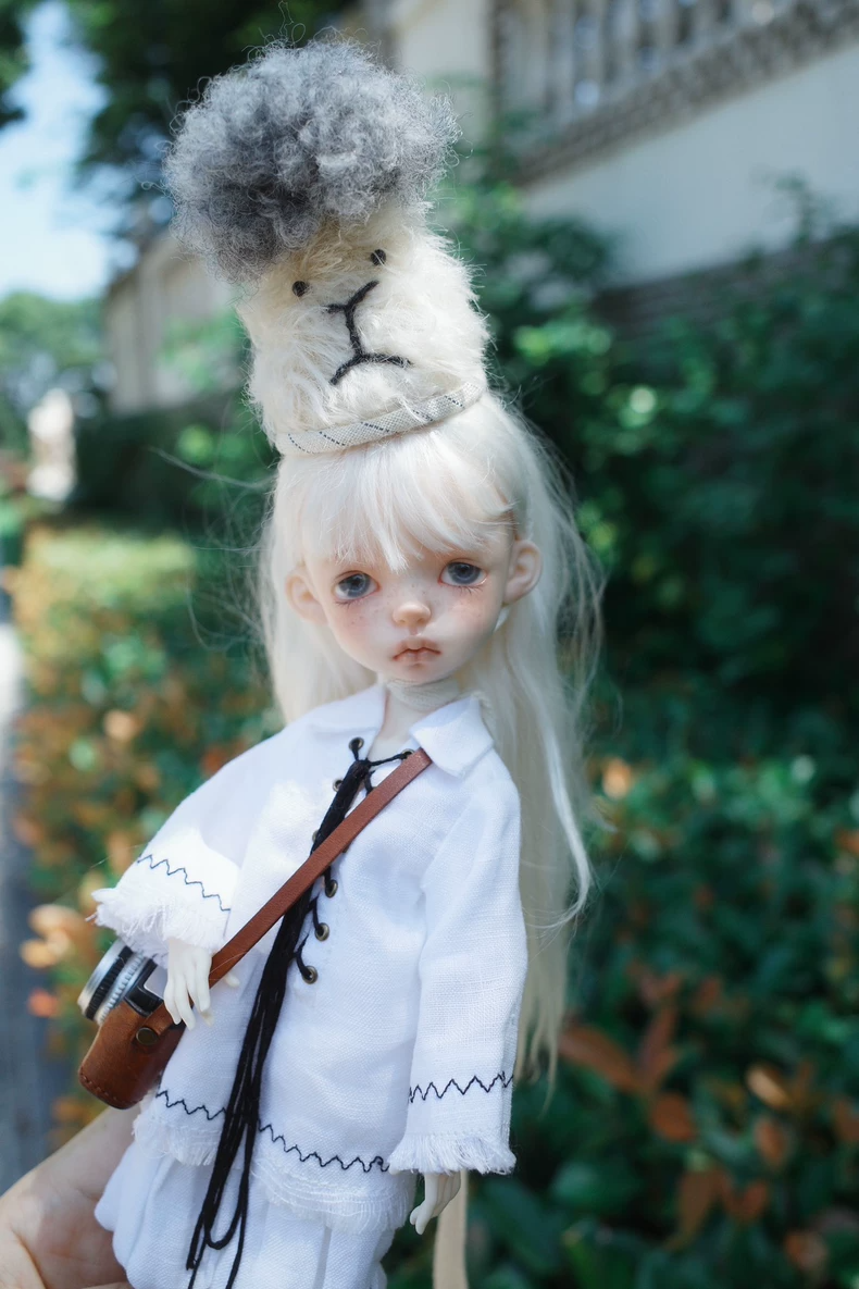 Blythe Doll Lamb Hat Outfit: Adorable Black & White Dress Set with Lace Blouse - Premium Collector Fashion - Image 2