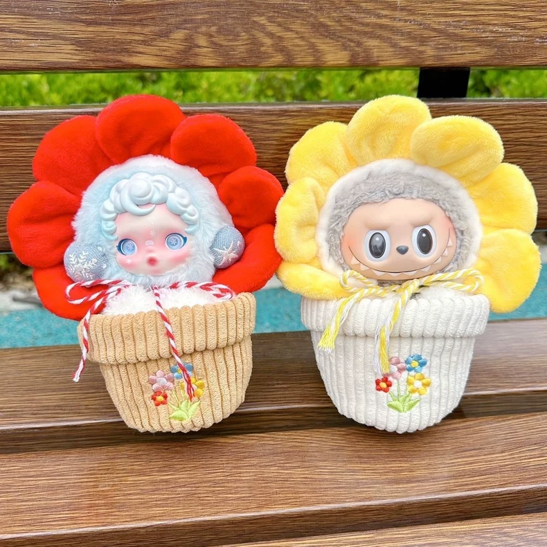 Adorable Plush Flower Pot Outfits for LABUBU Dolls – Vibrant Colors & Cozy Designs! - Image 2