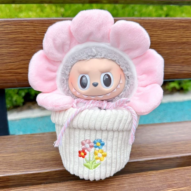 Adorable Plush Flower Pot Outfits for LABUBU Dolls – Vibrant Colors & Cozy Designs! - Image 3