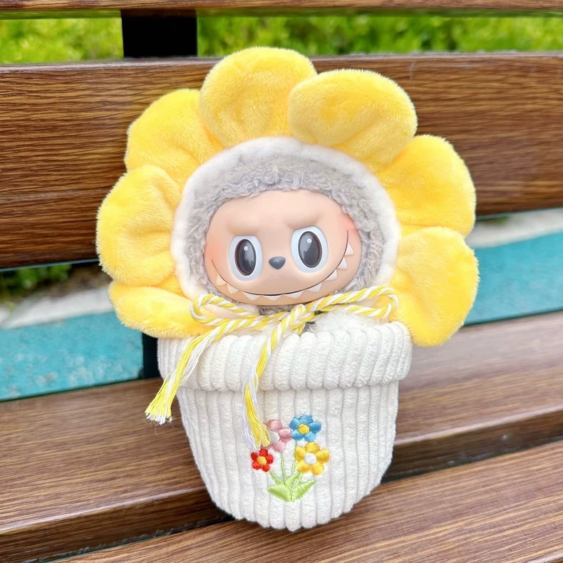 Adorable Plush Flower Pot Outfits for LABUBU Dolls – Vibrant Colors & Cozy Designs! - Image 4