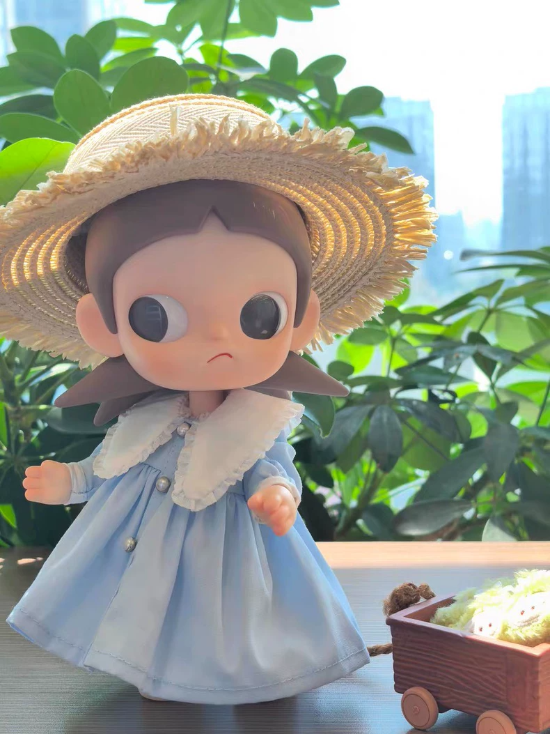 Charming Zsiga BJD 1/8 Outfit: Blue Dress & Straw Hat for Stunning Doll Aesthetics - Image 1
