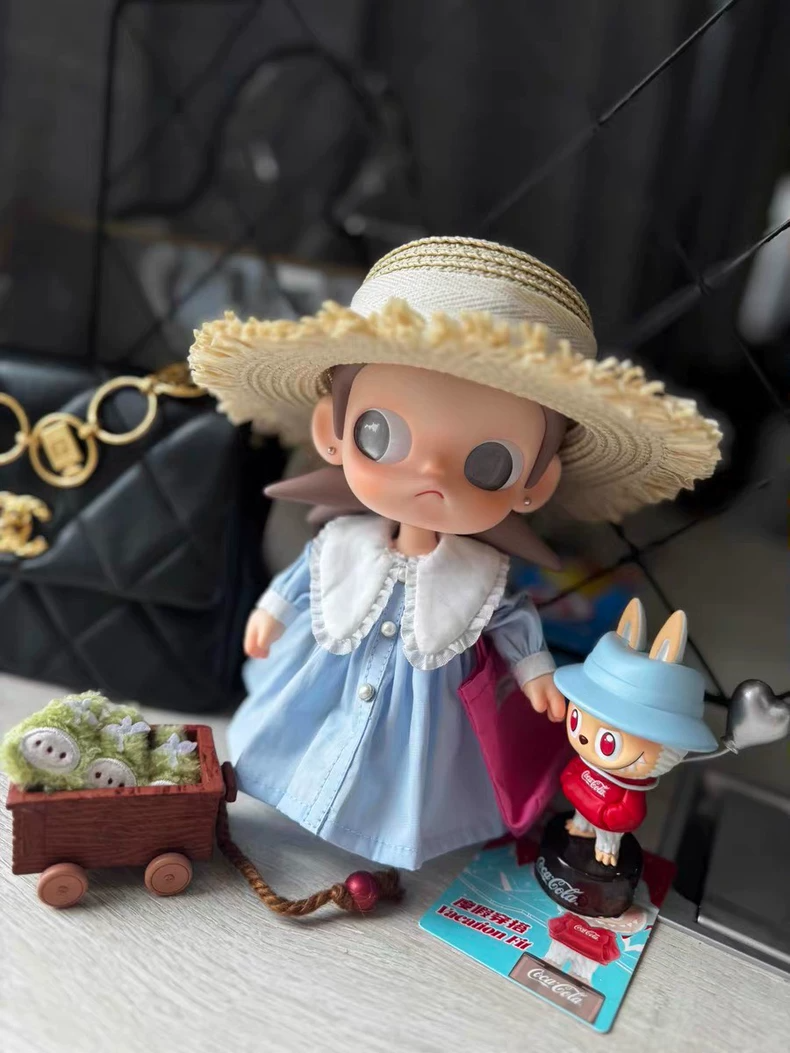 Charming Zsiga BJD 1/8 Outfit: Blue Dress & Straw Hat for Stunning Doll Aesthetics - Image 2