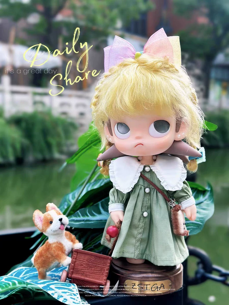 Charming Zsiga BJD 1/8 Outfit: Blue Dress & Straw Hat for Stunning Doll Aesthetics - Image 6