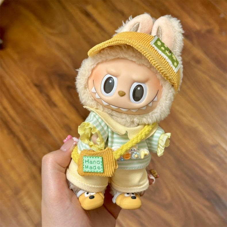 Whimsical Summer Labubu Outfit: Vibrant, Sustainable Fashion for 17cm Dolls - Image 1