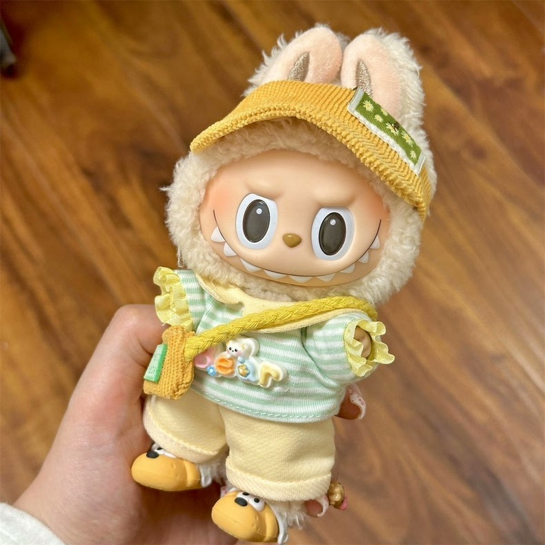 Whimsical Summer Labubu Outfit: Vibrant, Sustainable Fashion for 17cm Dolls - Image 3
