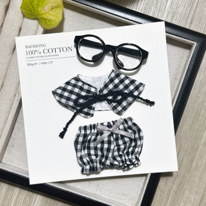 Zsiga BJD 1/8 Doll Outfit: Plaid Hat, Ruffled Top & Scarf – Premium Quality & Versatile Style - Image 6