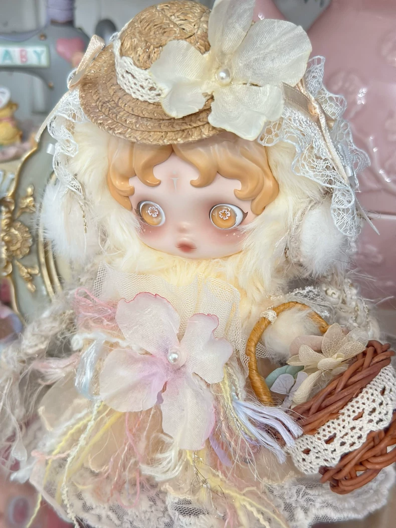 Enchanted Fairy Tale Doll Outfit: Delicate Straw Hat & Floral Skirt Set – Whimsical Woodland Magic - Image 2