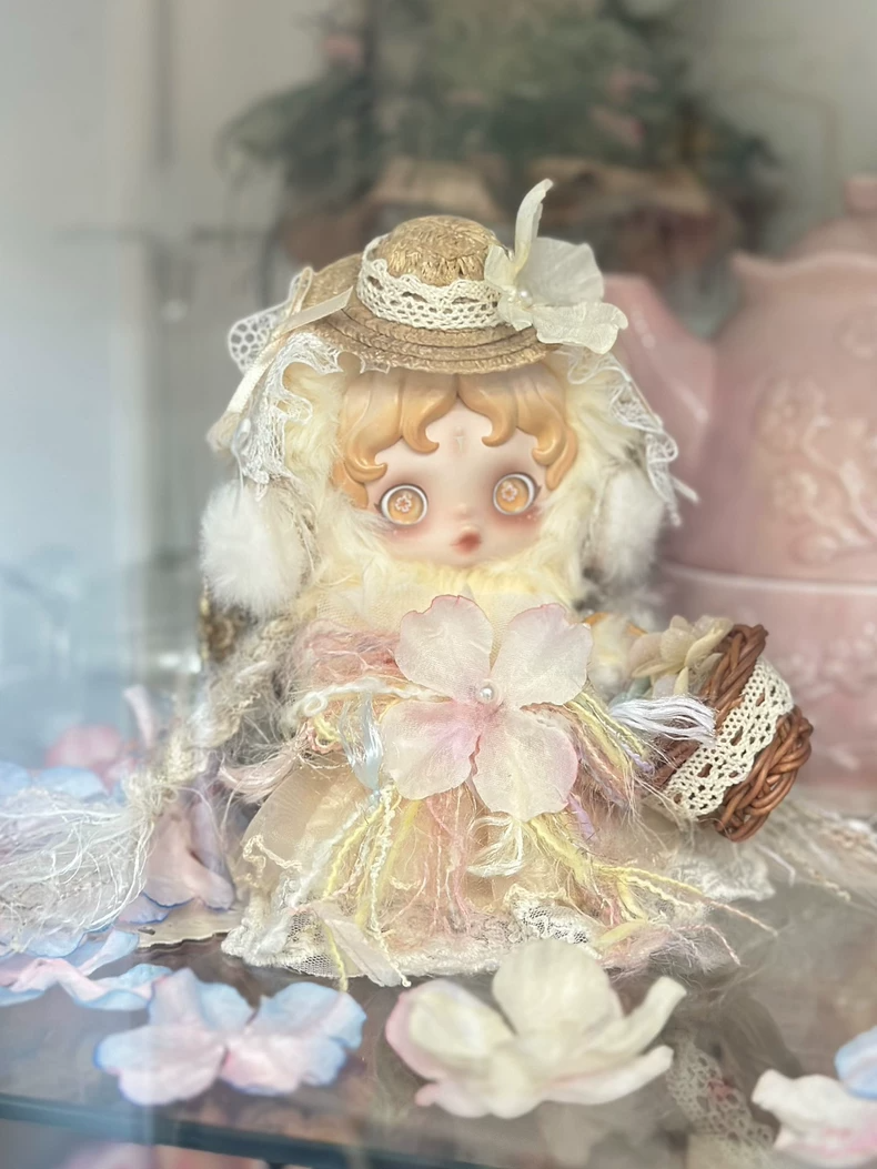 Enchanted Fairy Tale Doll Outfit: Delicate Straw Hat & Floral Skirt Set – Whimsical Woodland Magic - Image 3