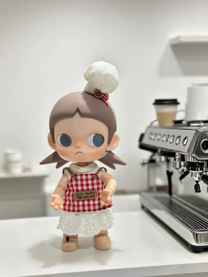 Charming Chef Outfit for Zsiga BJD 1/8 Doll – Red Apron, Chef's Hat & French Skirt - Image 1