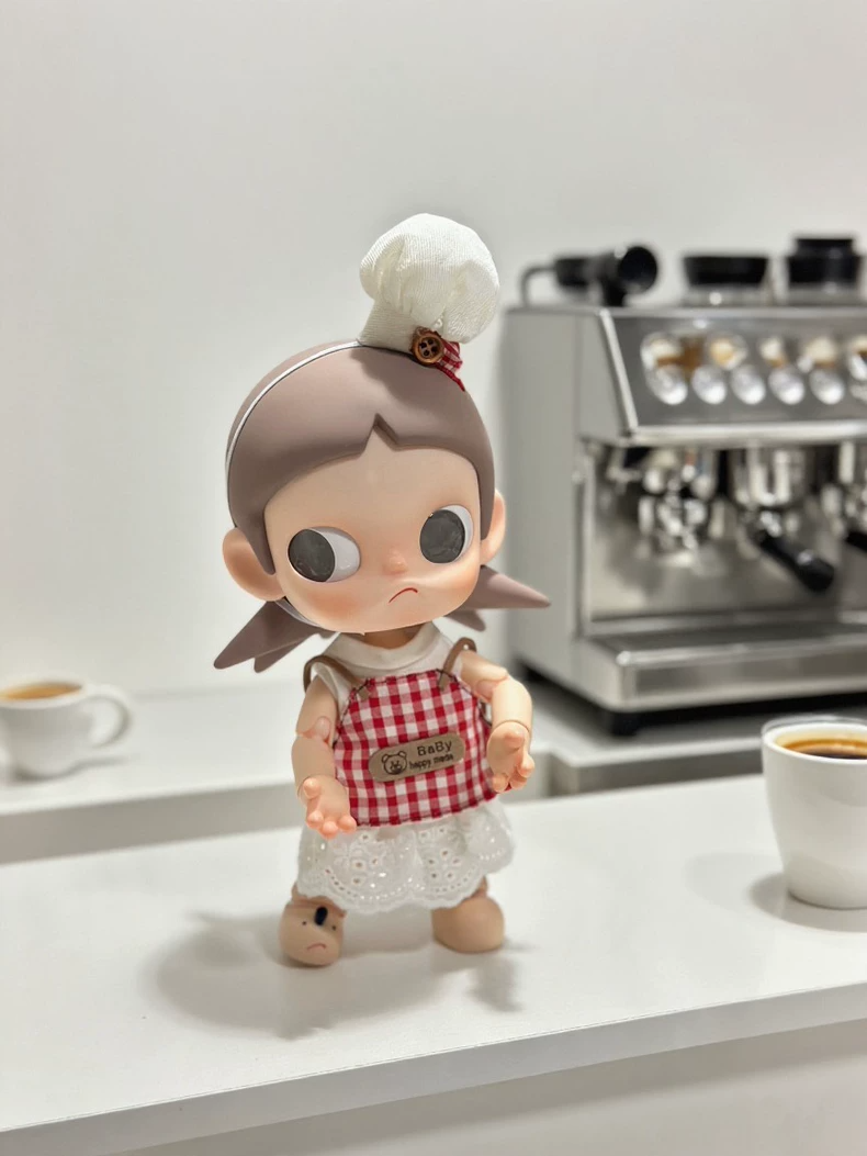 Charming Chef Outfit for Zsiga BJD 1/8 Doll – Red Apron, Chef's Hat & French Skirt - Image 2