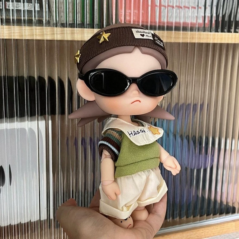 Zsiga BJD 1/8 Hip-Hop Street Outfit - 5-Piece Brown & Green Doll Clothes Set for Collectors - Image 2