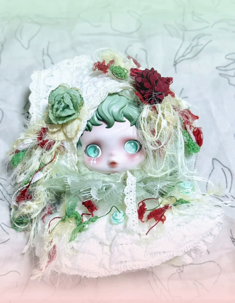 Exquisite White Lace Princess Dress for BJD Dolls – Handcrafted Elegance with Butterfly Knots - Image 3