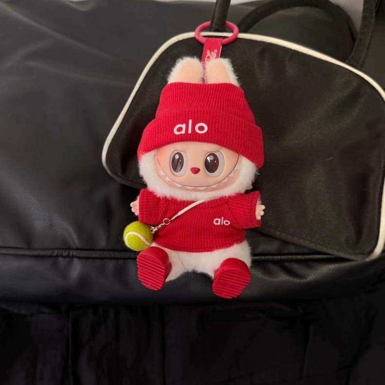 Adorable Tennis Outfit for 17cm Labubu Doll – Red Hat, Racket & Ball Set | Premium Collectible Sporty Ensemble - Image 2