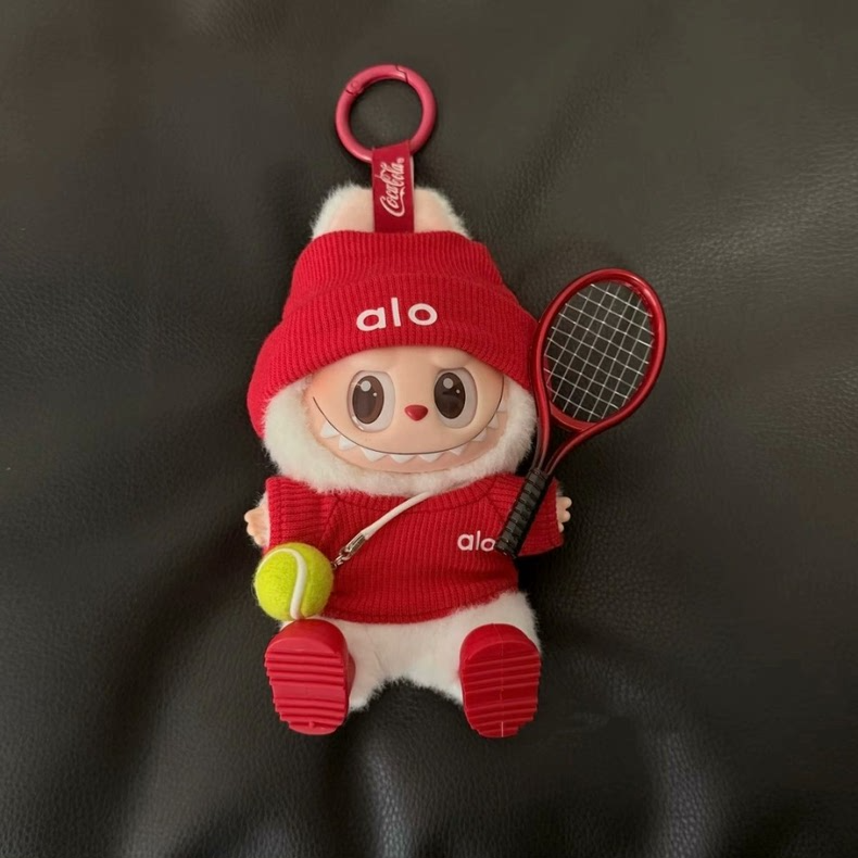 Adorable Tennis Outfit for 17cm Labubu Doll – Red Hat, Racket & Ball Set | Premium Collectible Sporty Ensemble - Image 5