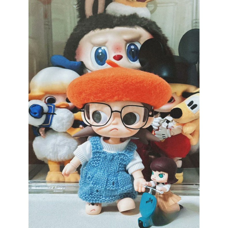 Zsiga BJD 1/8 Vibrant Orange Beret & Blue Vest Outfit Set for Collectors - Image 4