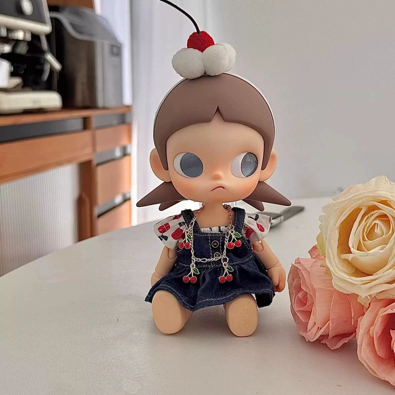 Charming Cherry Denim Outfit for Zsiga BJD 1/8 Dolls - Playful & Stylish Collectible Ensemble - Image 5