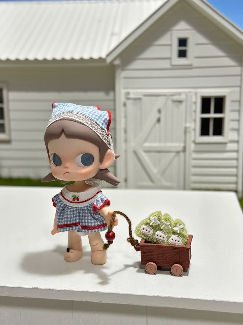 Charming Zsiga BJD 1/8 Cherry Gingham Dress & Headscarf Outfit – Premium Doll Clothes for Collectors - Image 3
