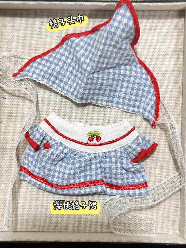 Charming Zsiga BJD 1/8 Cherry Gingham Dress & Headscarf Outfit – Premium Doll Clothes for Collectors - Image 4