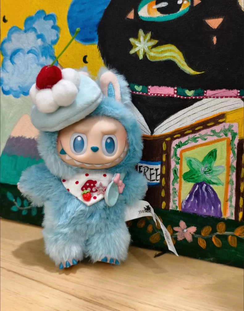 Adorable Labubu Doll Outfit: Plush Hat, Bib & Spoon Set for Whimsical Play & Collectors - Image 2