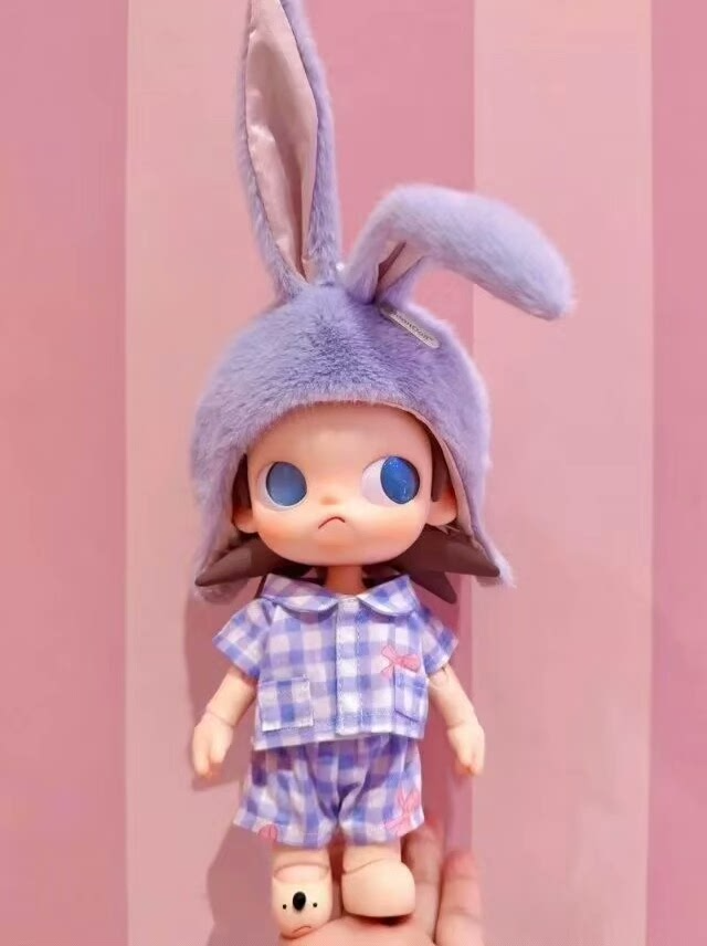 Zsiga 1/8 BJD Bunny Pajama Set: Plush Ears & Tail Outfit - Image 1