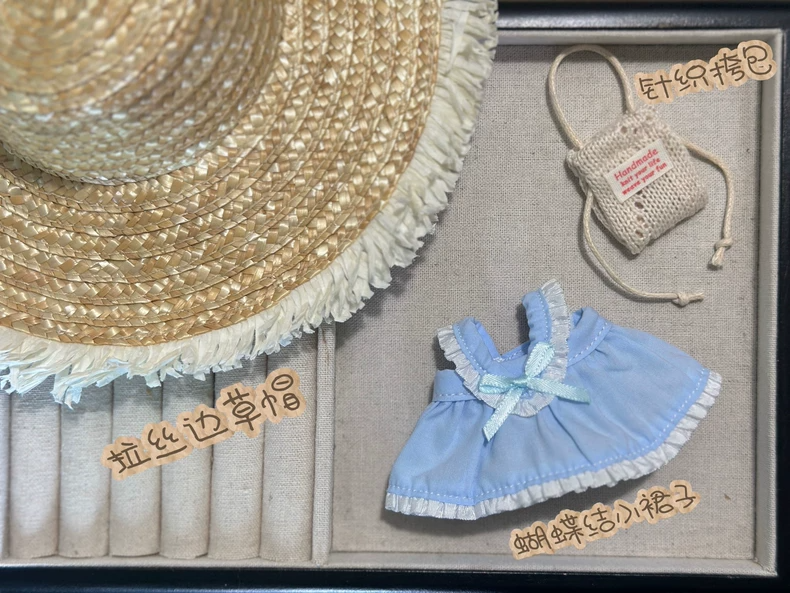 Charming Zsiga BJD 1/8 Butterfly-Knot Dress & Straw Hat Summer Outfit for Dolls - Image 5