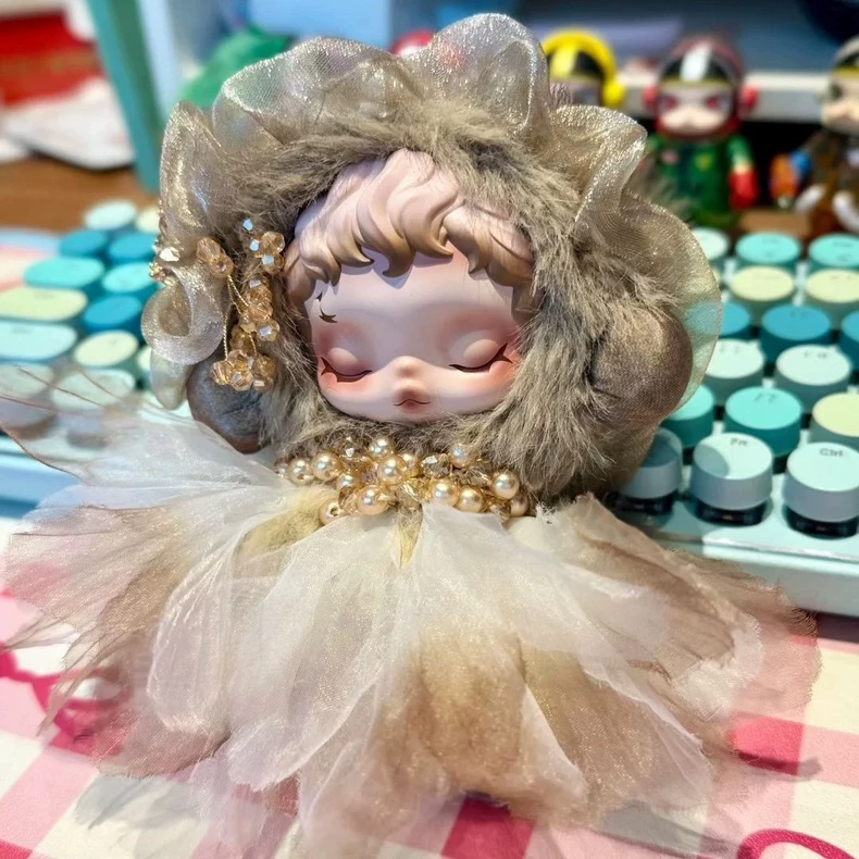 Enchanting Skullpanda Winter Doll Outfit – Delicate Luxe Tulle & Metallic Accents - Image 3